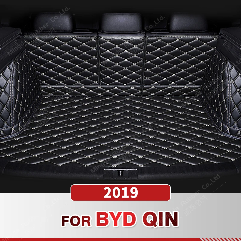 

Auto Full Coverage Trunk Mat For BYD Qin 2019 Anti-Dirty Leather Car Boot Cover Pad Cargo Liner Interior Protector Accessories