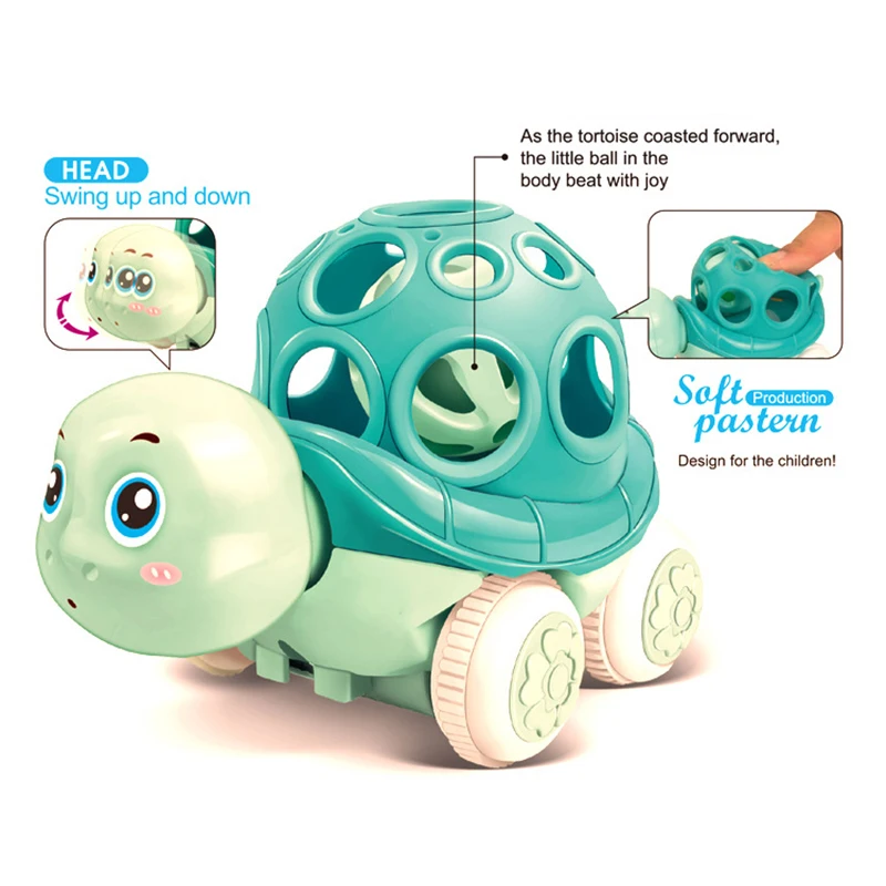 Sonajero sensorial para gatear para niños de 6 a 12 meses, rollo de camión de empuje y Go, sonajero para coche, juguetes para recién nacidos, desarrollo temprano, juguetes para coche de dentición