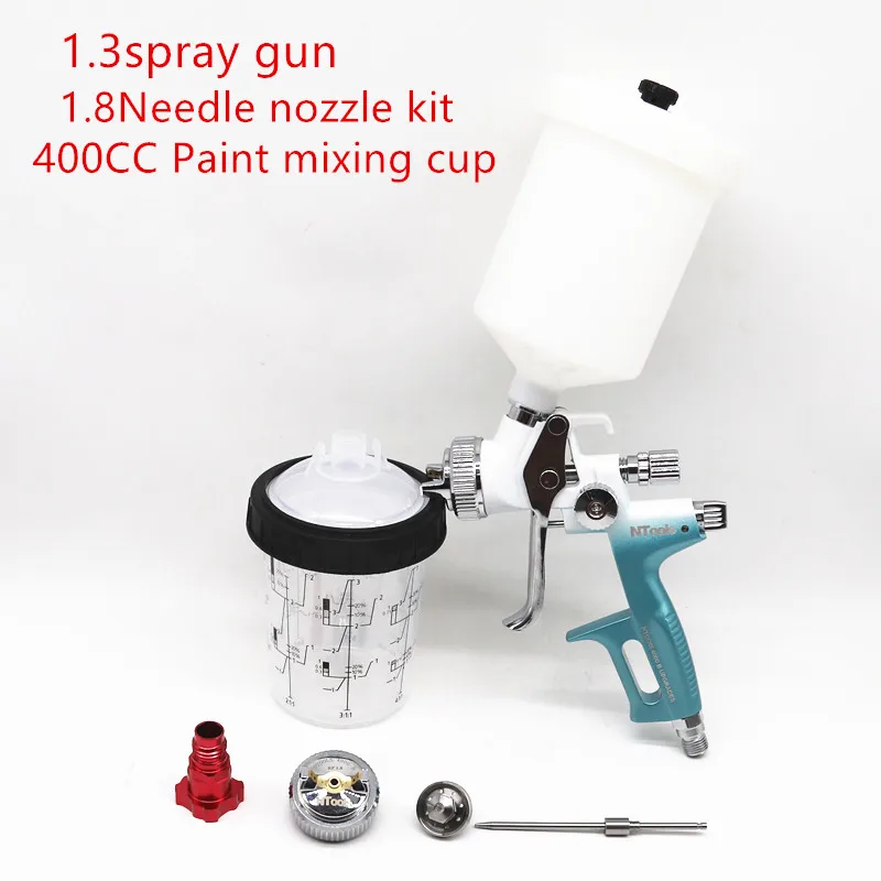 NTOOLS High Quality 4000B Spray Gun 1.3mm With spare 1.8 needle nozzle kit Professional Sprayer Paint Airbrush For Car Painting