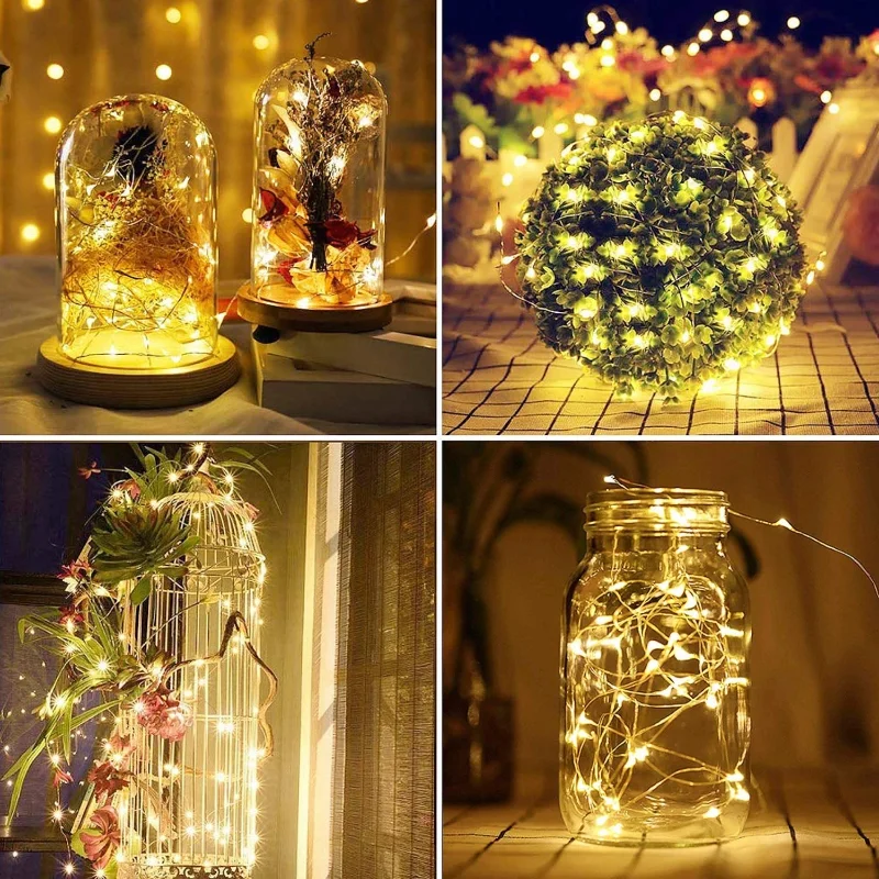 ソーラーLEDフェアリーライトガーランド,5m/10m20m30/40m,屋外用,クリスマスデコレーション