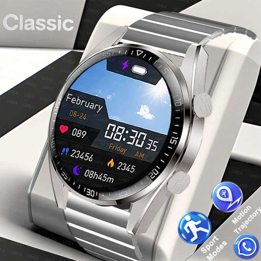 

2025 Новые коммерческие умные часы Hombre с беспроводным вызовом, трекер здоровья, индивидуальное фото, 1,52 дюйма, праздничный подарок, часы GTS, умные женские классические часы
