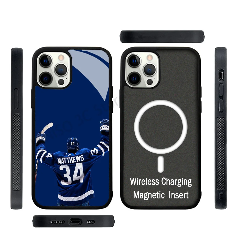 Auston Matthews 2021 home Phone Case Strong Magnetic For IPhone 15 14 13 Pro Max 11 12 Mini For Magsafe