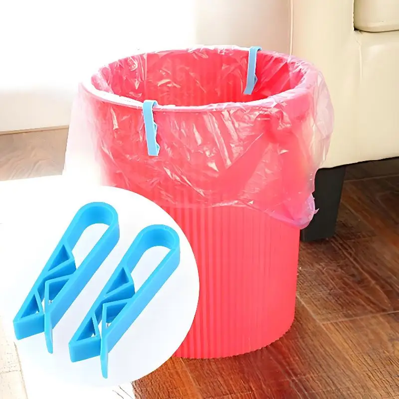 New Garbage Can Fixed Clips Practical Rubbish Bag Anti-Slip Holder Clamp Waste Basket Fixation Clip Snack Bag Sealing Tools