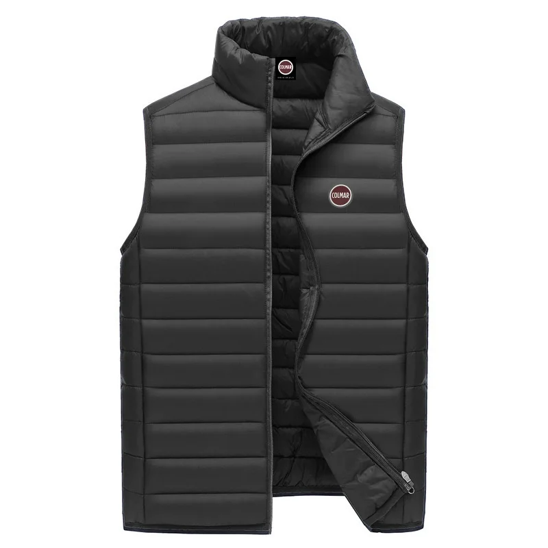 Autumn Winter European Style Silicone Logo Men Women Wearing Sleeveless Outside Vest High-quality Classic Zipper Jacket