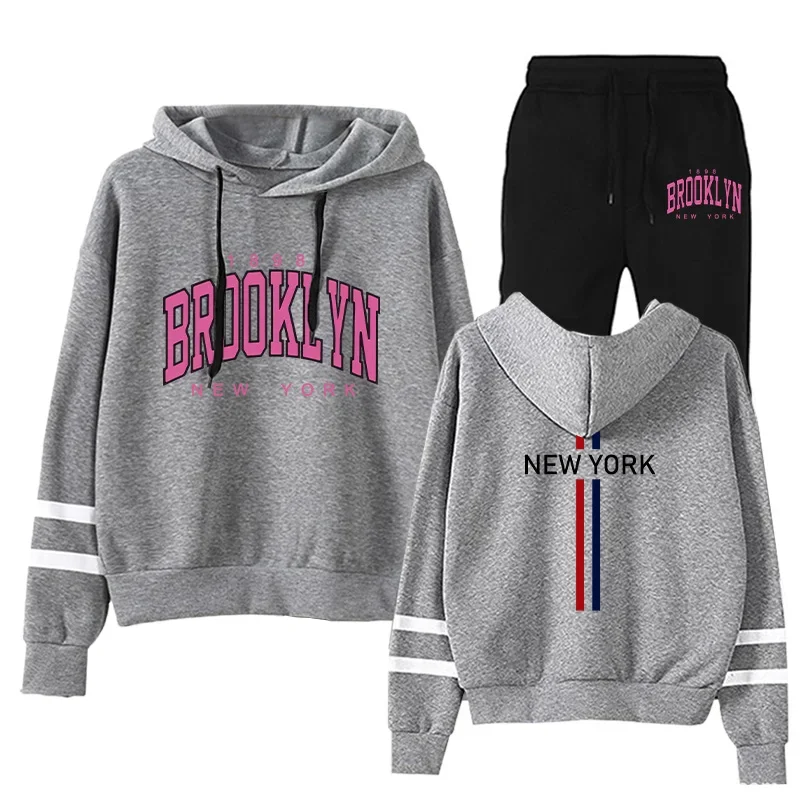 Vendita calda casual Comfort Outdoor Jogging Qualità Moda Quotidiana Tuta da donna Felpe con cappuccio Felpa e pantaloni a righe monopezzo