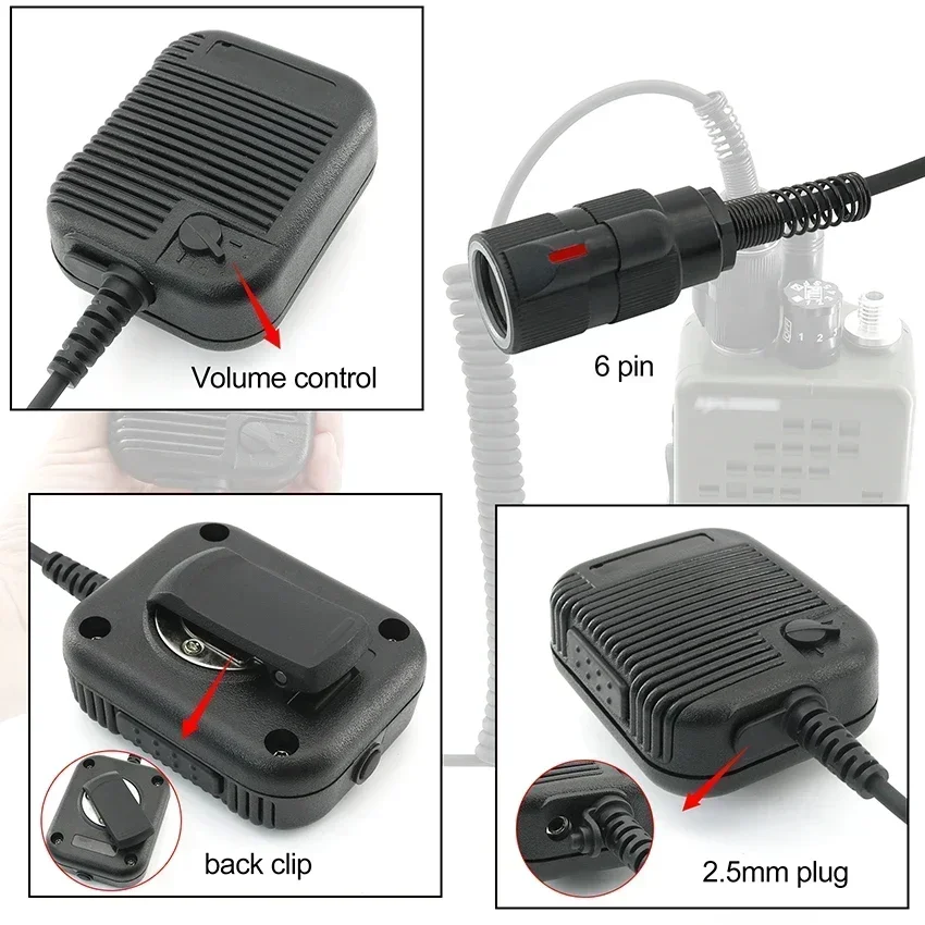 New PRC152 PRC148 Walkie-talkie Adapter Handheld Microphone 6-pin Ptt Compatible with Tactical PRC152 PRC148 PRC163 Radio