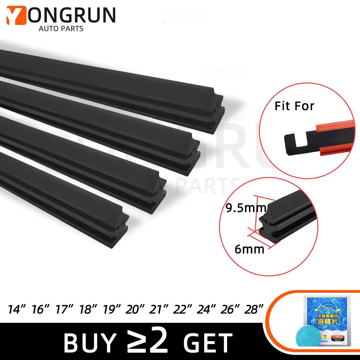 35cm To 80cm Car Wiper Rubber Refill Blade Soft Insert Strip DIY Can Be Cut Windshield Wiper Replacement Parts  26\