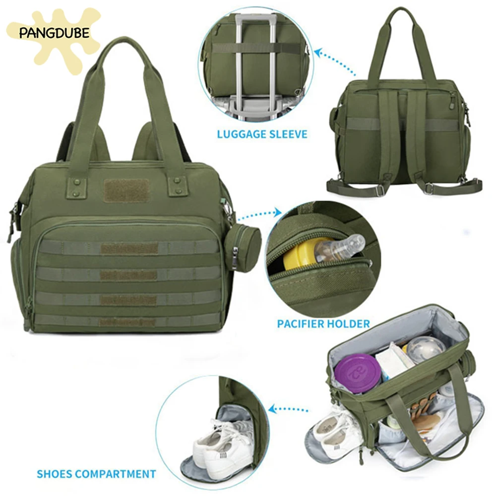 PANGDUBE 2pcs Baby Diaper Bag Backpack Large Capacity Waterproof Maternity Nappy Bag Set for Mom Dad Daddy Travel Stroller Strap