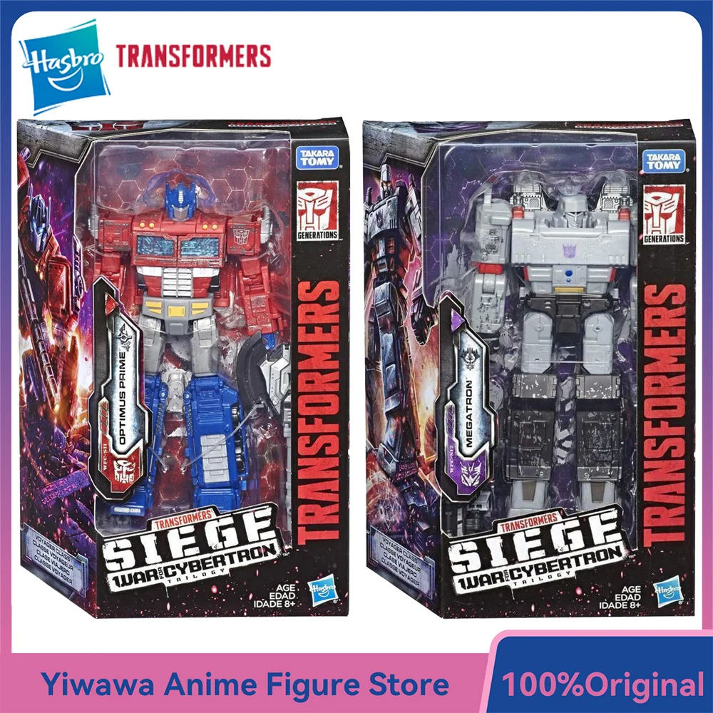 [En Stock] Hasbro transformateurs guerre pour Cybertron: siège Optimus Prime & Megatron 18 cm Voyager classe figurine modèle jouets
