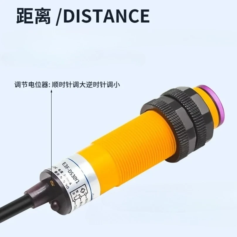 Industrial Optical Sensing Hardware Module AC36V Two‑Wire Normally‑Open 7‑30CM Detection Distance Sensor Unit