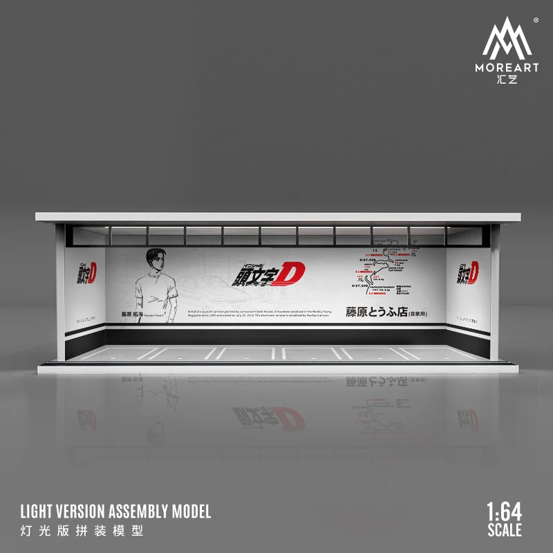 Moreart-modelo de escena de coche de Anime japonés 1:64, estacionamiento, modelo de coche, modelo de iluminación ensamblado, accesorios de tiro