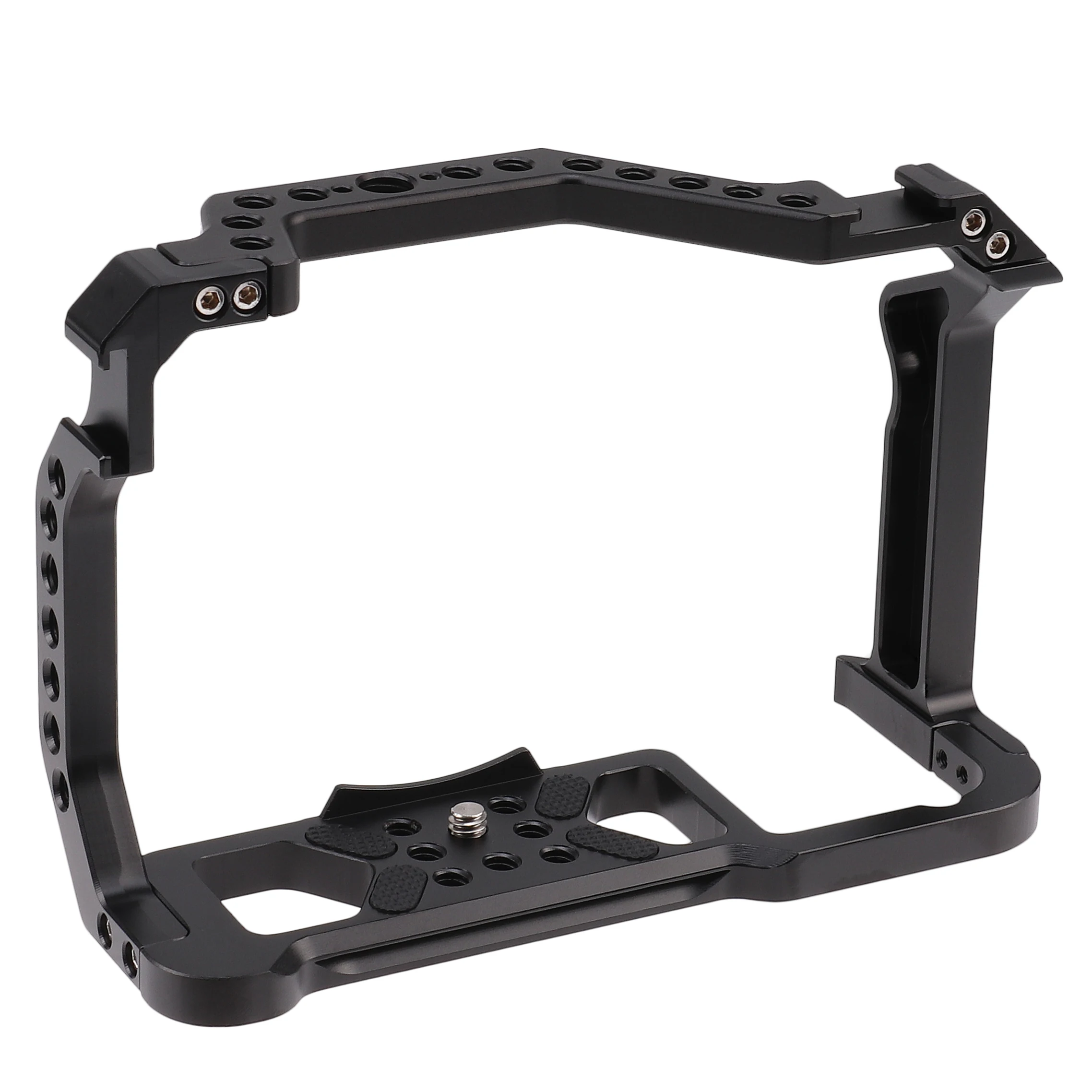 Gabbia per fotocamera in lega di alluminio per Canon EOS R6 R5 R5C telaio protettivo Rig con maniglia per scarpe fredde fori di posizionamento 1/4 3/8 fori per viti