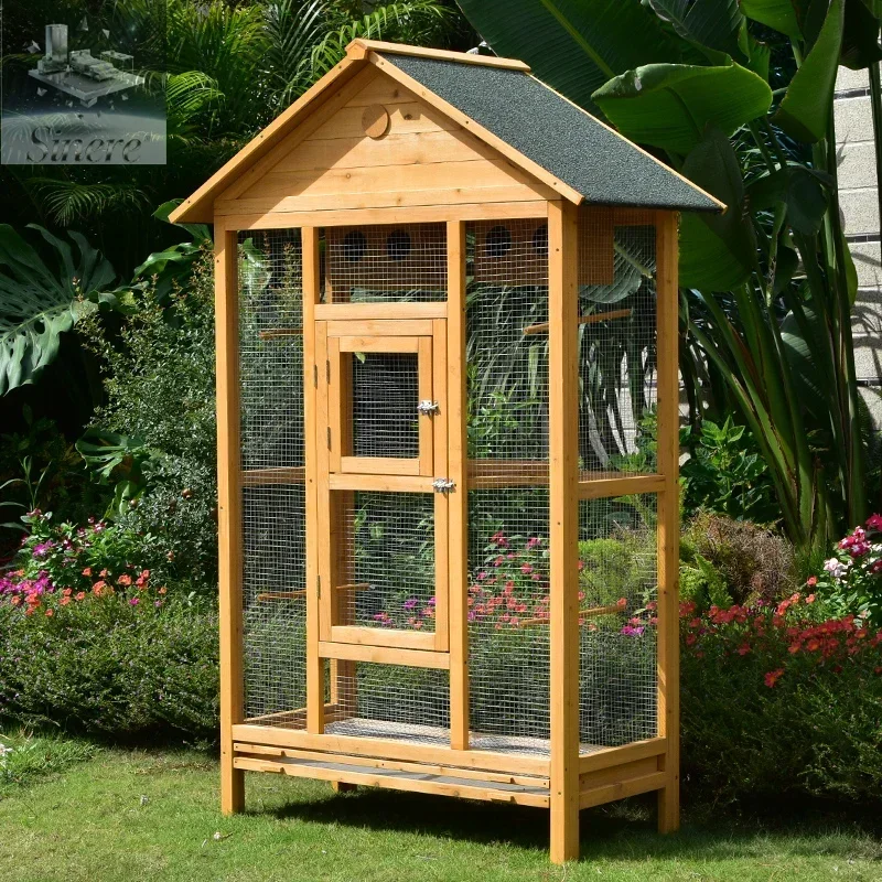 

Outdoor Solid Wood Bird Cage Ornamental Bird Nest Sparrow Parrot Pearl Bird Wenniao Rainproof Balcony