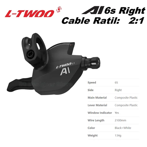 Imagen 2 del producto Palanca de cambios LTWOO A1 6s, palanca de cambios de gatillo de 6v, desviador 1X6 SL-V4006-6W-2, palanca de cambios para bicicleta de montaña 6s