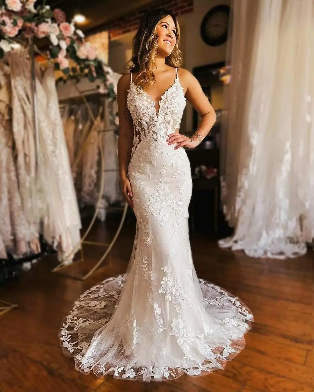 

Mermaid Wedding Dresses for Bride Lace Bridal Gowns Beach Bridal Dress for Wedding Gowns