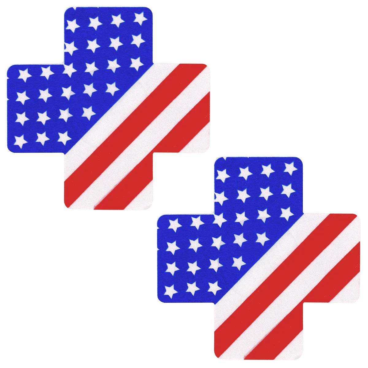 10pairs Light Reactive American Flag Disposable Nipple Covers, Multi-shape Breathable Anti-chafing Pasties, Independence Day Party Club Glow in Dark Invisible Chest Decor view 8
