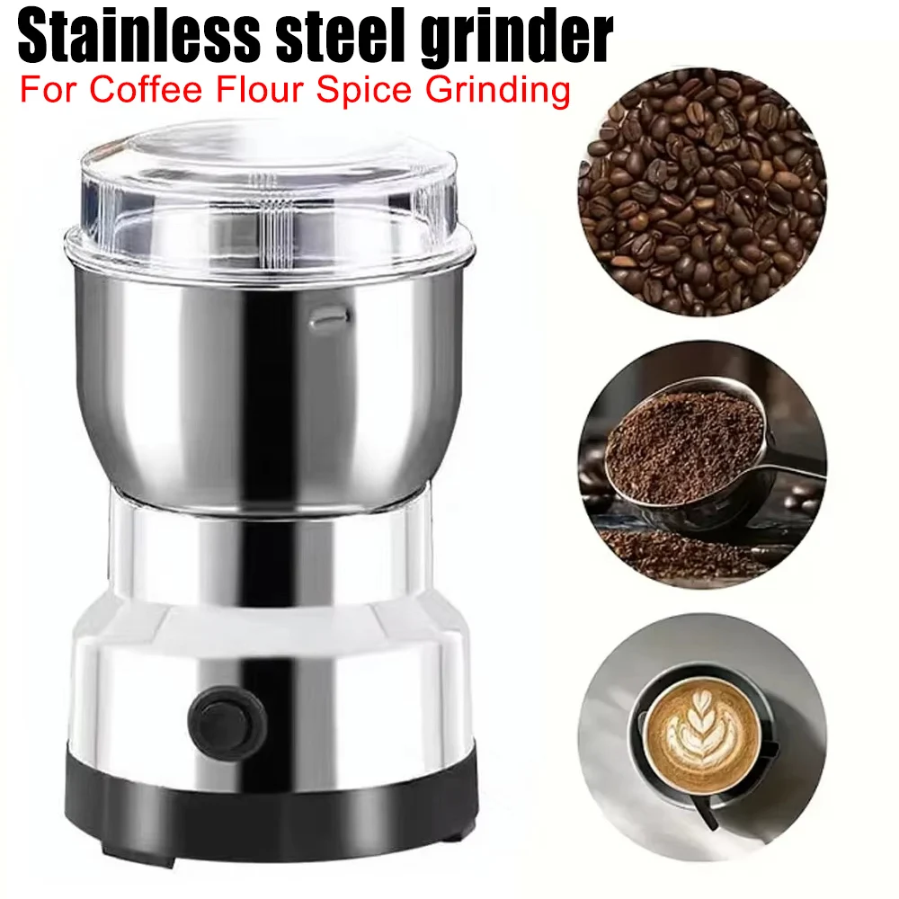 Coffee Bean Grinder Stainless Steel Mill Coffee Machine Herb Powder Machine Sharp Durable High Speed Spice Grinder Kitchen