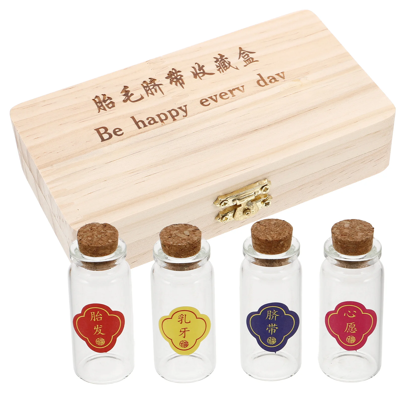 مجموعة واحدة من صندوق تذكار الطفل، حقيبة تخزين الحبل السري لشعر الجنين، قصة شعر أولى، حاوية معلم لحديثي الولادة، تذكار #5