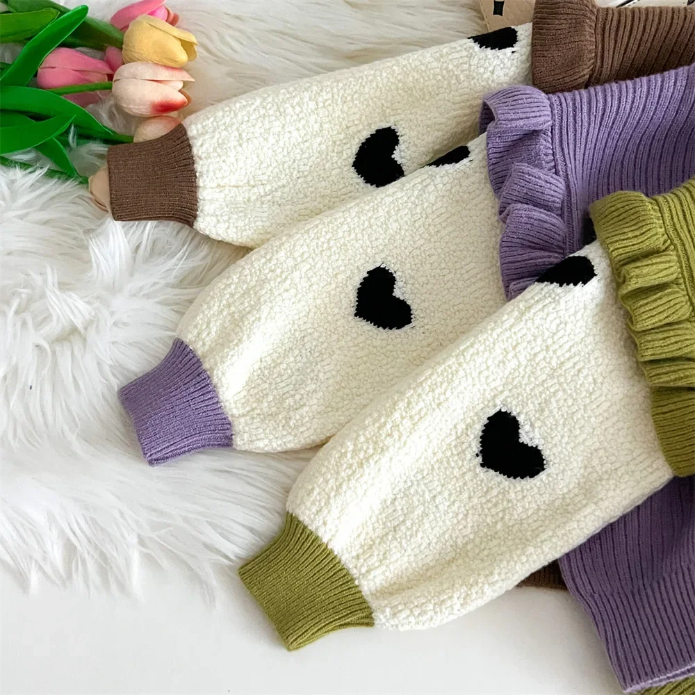 Autumn Baby Girls Fashion Sweater Knitwear + Knitted Pants 2 Pcs Sets Kids Cotton Clothes Toddler Girls Pullovers Outerwear Coat