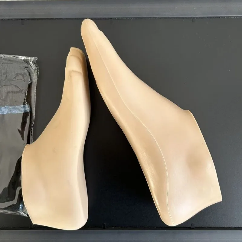 22-29cm High-Quality Prosthetic Foot Shell with Anti-Slip Base Decorative Fake Feet Cover Includes Free Silent Sock