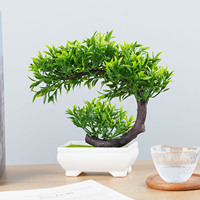 Artificial Green Plants Bonsai Table Potted Ornaments Simulation Pot Plants Fake Flowers for Hotel Office Home Garden Decor