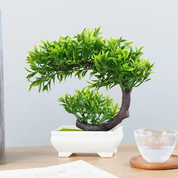 Artificial Green Plants Bonsai Table Potted Ornaments Simulation Pot Plants Fake Flowers for Hotel Office Home Garden Decor
