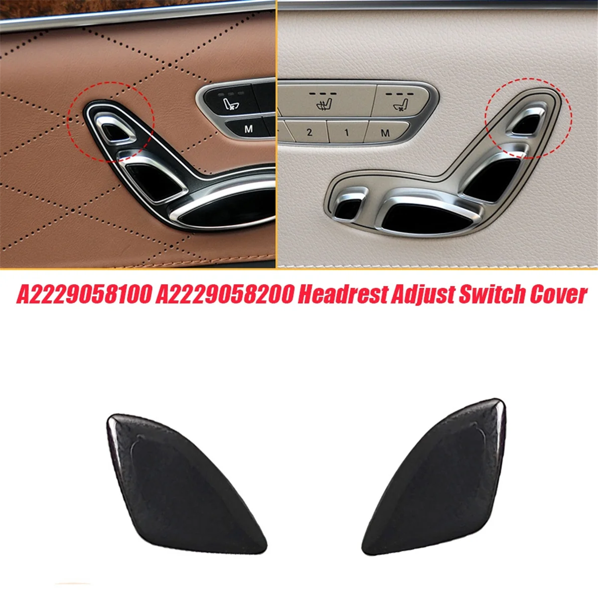 A2229058200 for Mercedes W222 W217 S-Class 2014-2022 Right Side Seat Headrest Adjust Switch Button Cover