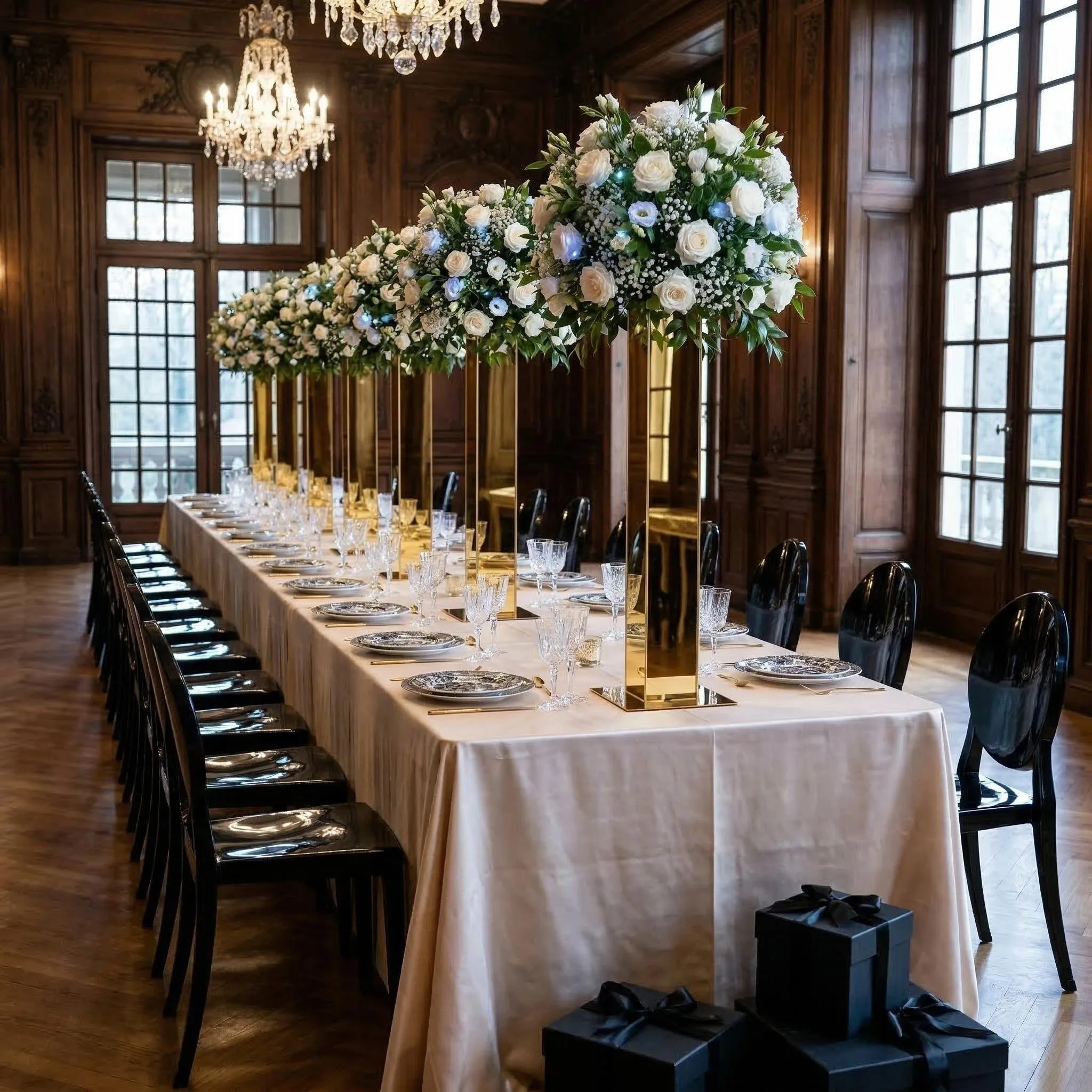 60cm/80cm/100cm Goldene Säulen-Blumenständer für Hochzeiten – Tischdekoration für Bankettsäle, Hochzeitsfeiern, Events und Feiertagsdekorationen – Detail 1