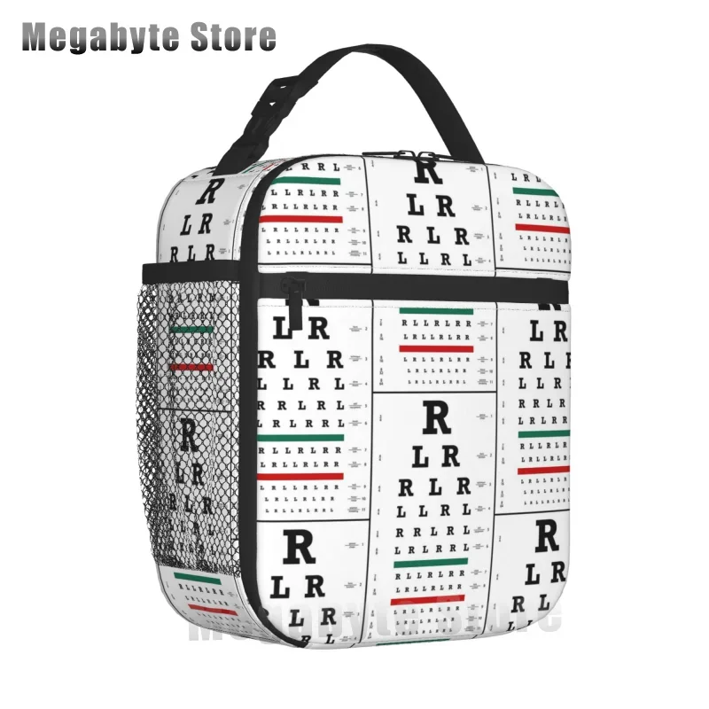 Optician Glasses Gift Insulated Lunch Tote Bag for Women Eye Chart Resuable Cooler Thermal Food Lunch Box Kids School Children