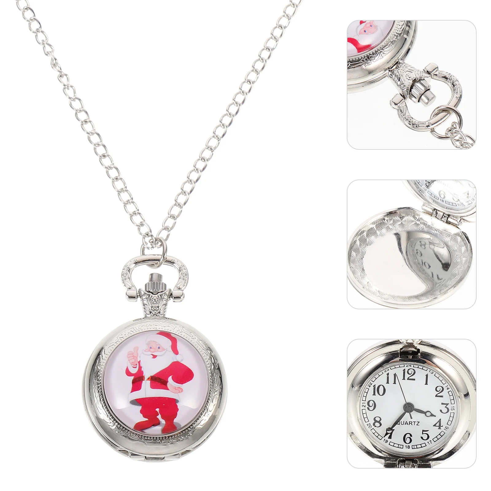

1Pcs Retro Vintage Pocket Watch Durable Xmas Pattern Hanging Decorative Xmas Theme Fashion Vintage Pocket Watch