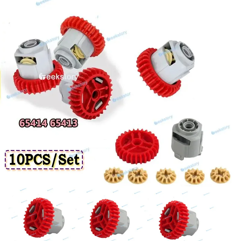 8 Pçs/set Engrenagem Diferencial-28 Dentes Tecnologia Blocos de Construção Peças 65414 65413 Montado MOC Tijolos Brinquedos Acessórios Modificados
