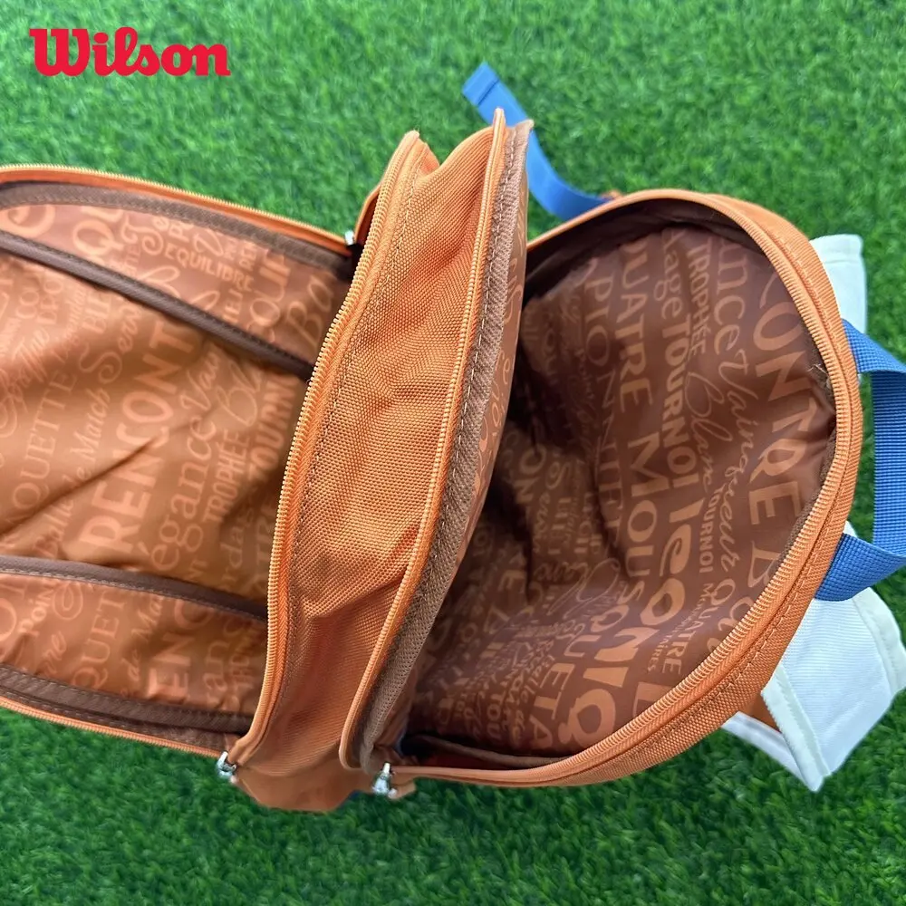 Wilson 2024 Team Roland Garros Backpack French Open Large Capacity Orange Blue Grey Double Shoulder Tennis Bag