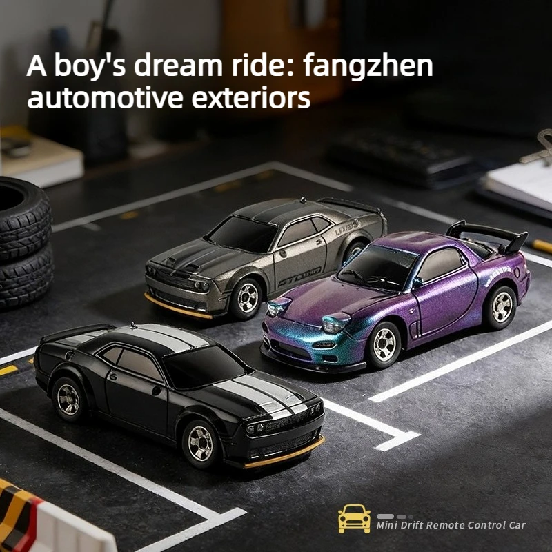 1/64 Mini RC 4WD Drift Car 2.4GHz Type-C Charging Cool LED Lights Model Ornament RTR Remote Control Racing Car Desktop Toy Gift
