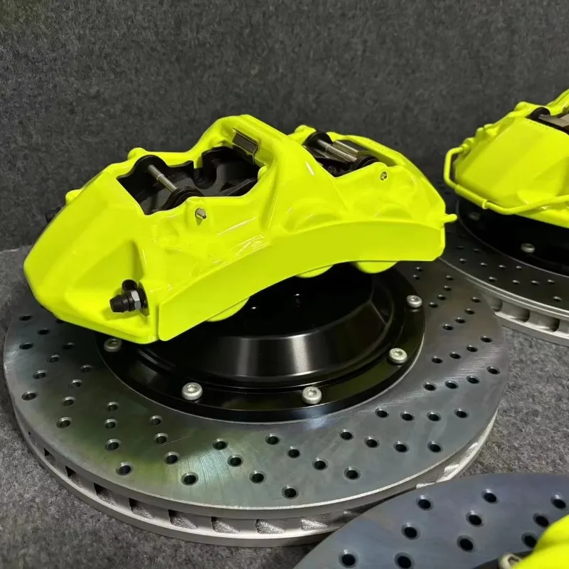 Fluorescent Yellow High Performance 6 Pot Brake Caliper Upgrade System 4 Piston Big Brake Kit Suitable for E92 M3 335i F30