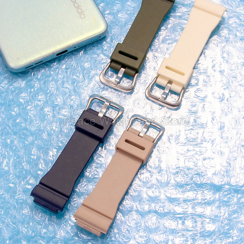 Per Casio G-Shock Octagon GM-S2100 cinturino da donna 16 mm kaki nero bianco ingegnerizzato con cinturino per orologio in resina ad alta resilienza