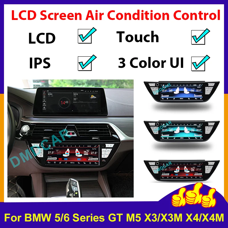 

LCD Climate Control Screen AC Panel For BMW 5 Series G30/M5/X3/X4/6 Series 2018-2022 Air Conditioning Temperature Control Knobs