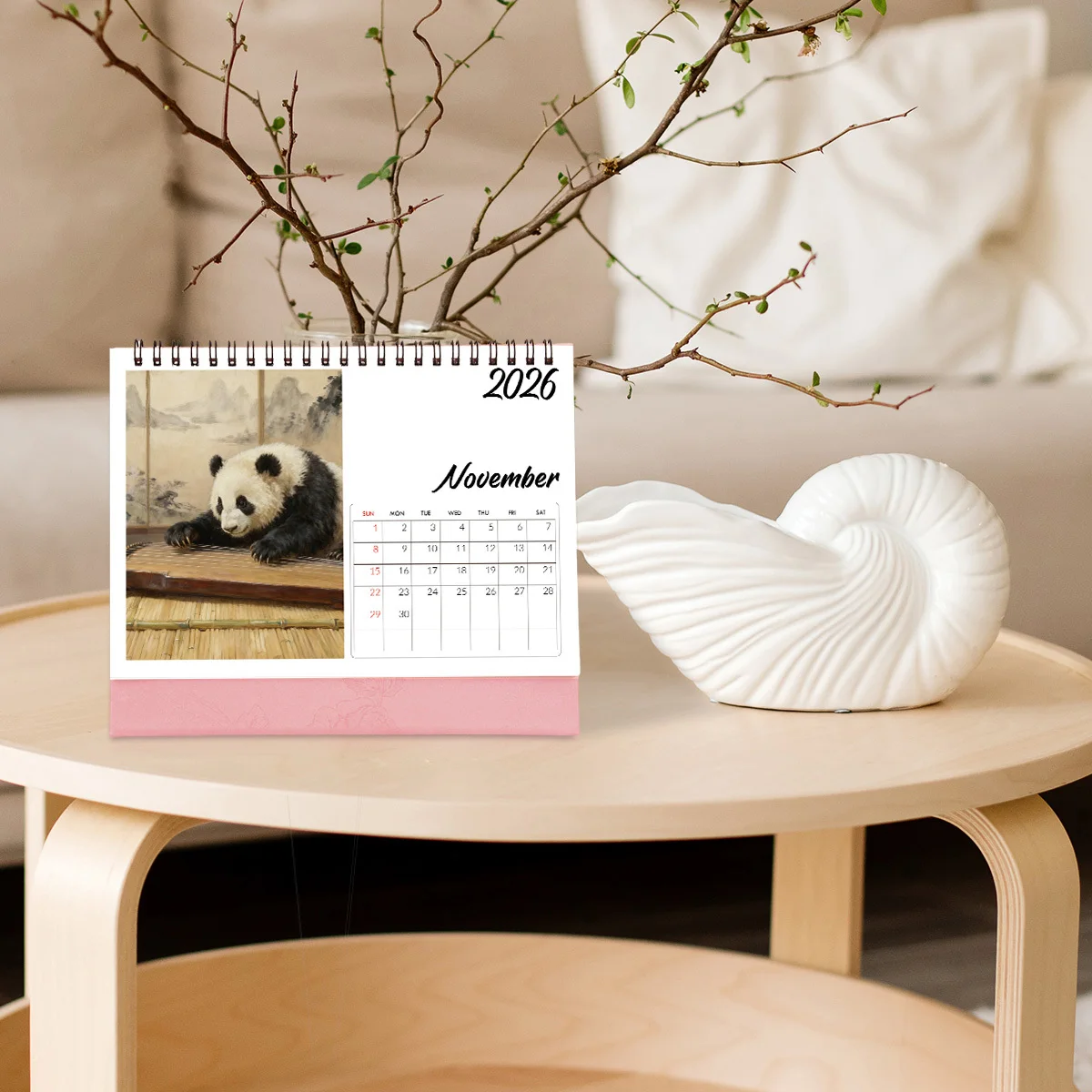 1 قطعة تقويم مكتبي لطيف على شكل باندا للاستخدام المكتبي والمنزلي مناسب لعشاق الباندا مثالي 2026 هدية السنة الجديدة #6