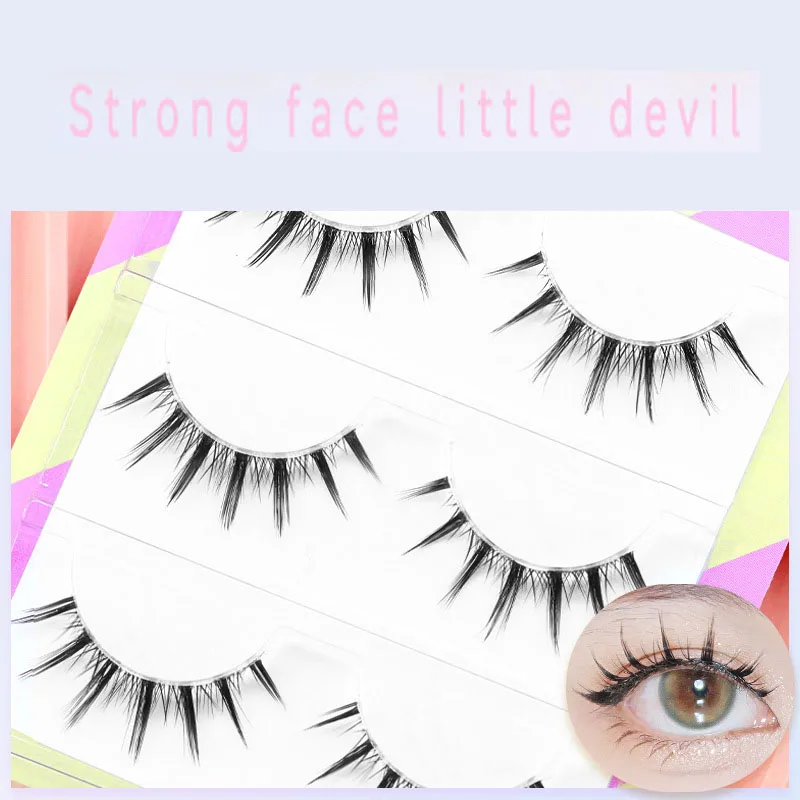 New Hand Thick False Eyelashes Tapered Cross Messy Soft Natural Fake Eyelashes Daily Dating Lashes Makeup Products