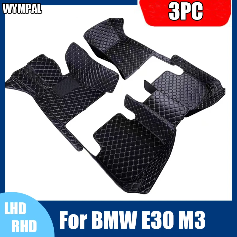 Custom Automotive Car Floor Mats For BMW E30 M3 1986 1987 1988 1989 1990 Auto Luxury Leather Men Women Car Mats Full Coverage