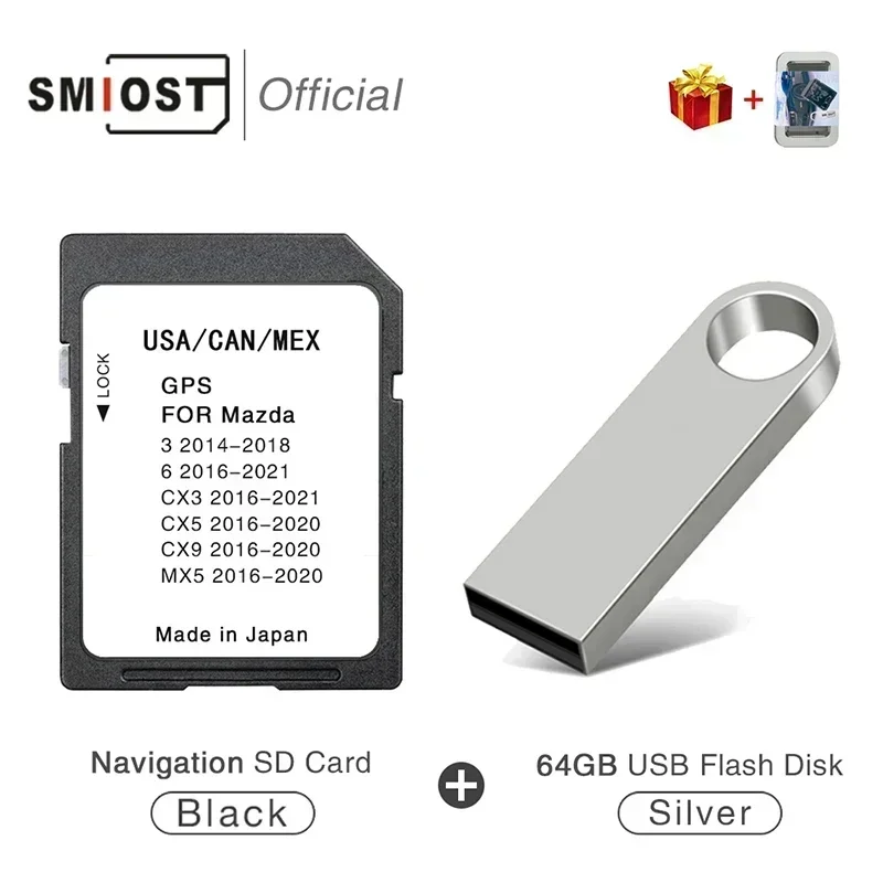 

SMIOST Newest Update 16GB Maps for Mazda 3 6 CX3 5 9 MX5 Free Shipping Version Navigation SD GPS Card North America
