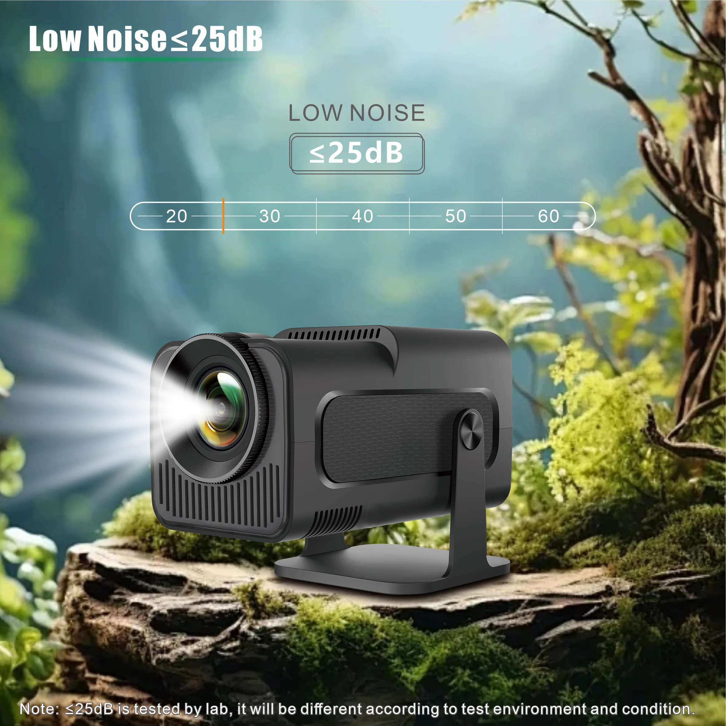 HY320mini, 300ANSl lumen Android version 11, WiFi6 high-definition native 1080P supportfor 4K decoded video playback, large scre