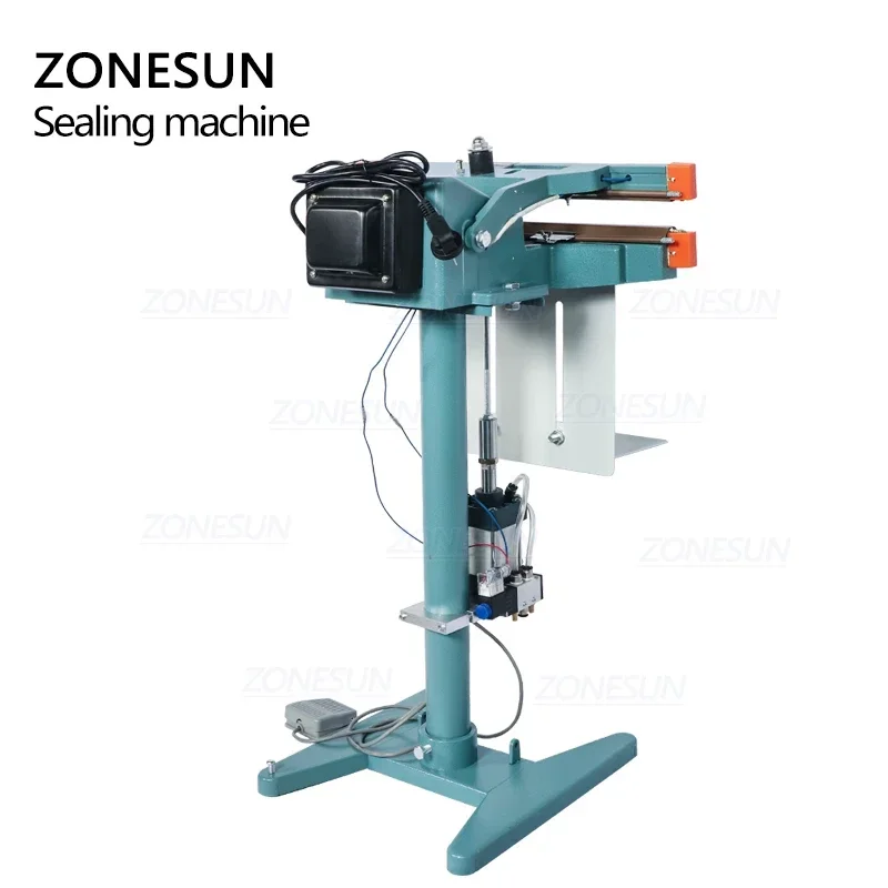 ZONESUN ZS-FK450D Pneumatic Foot Pedal Heat Sealing Machine Aluminum Foil Plastic Bag Sealer Food Beverage Machinery