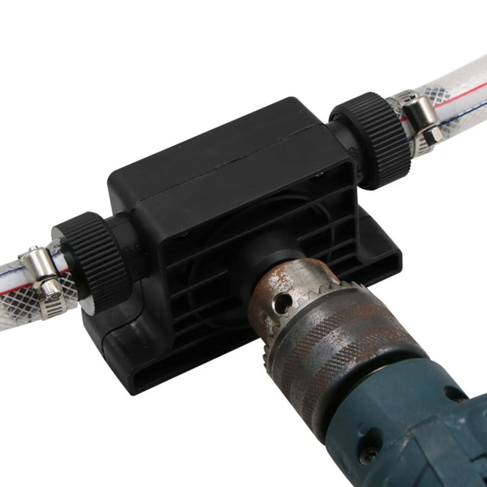 Drill-Driven Fluid Pump Threaded Ports Drill-Powered Pump Fluid Mover Compact Hose Fittings
