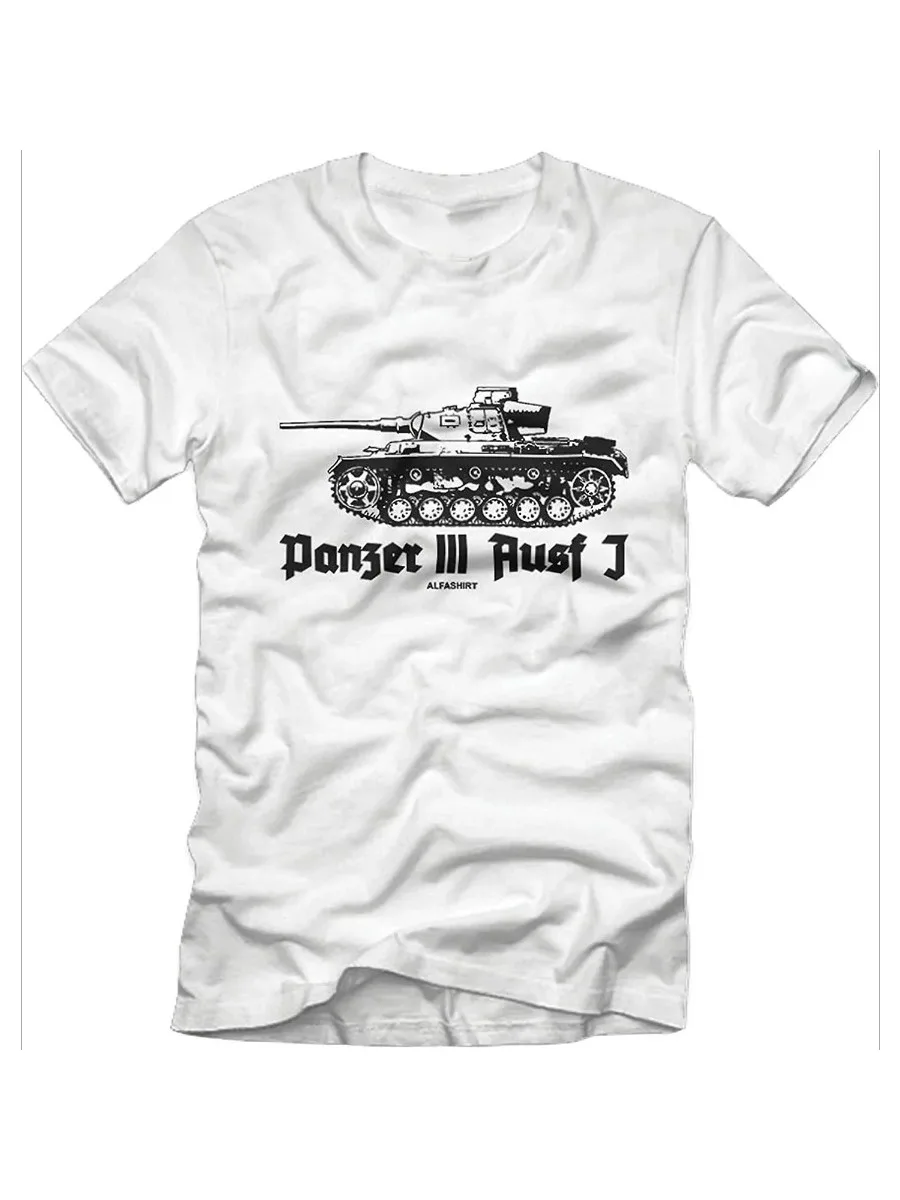 Panzer III Ausf J 3 Afrika Koprs 5cm Panzerkampfwagen Men T-Shirt Short Casual 100% Cotton T Shirt