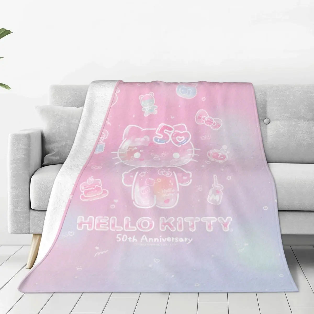 Warm Blankets Travel Sanrio Hello Kitty (6)-bayingimg Bedding Throws Flannel Bedspread For Couch BedFunny Sofa Bed Cover