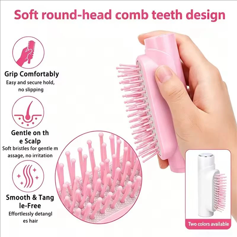 2 in 1 Hair Mist Spray Comb Pocket Detangling Scalp Massage Comb Anti-static Refillable Water Spray Hairbrush Hair Styling Tools