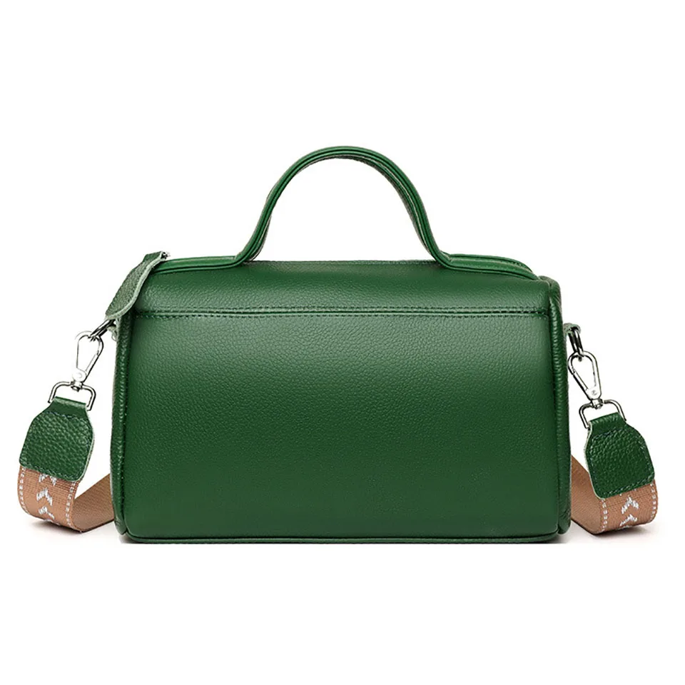 

Fashion Genuine Leather Handbags Lichi Grain Cowhide Shoulder Crossbody Bags For Women 2022 Female Totes Pillow Bag Purse Green