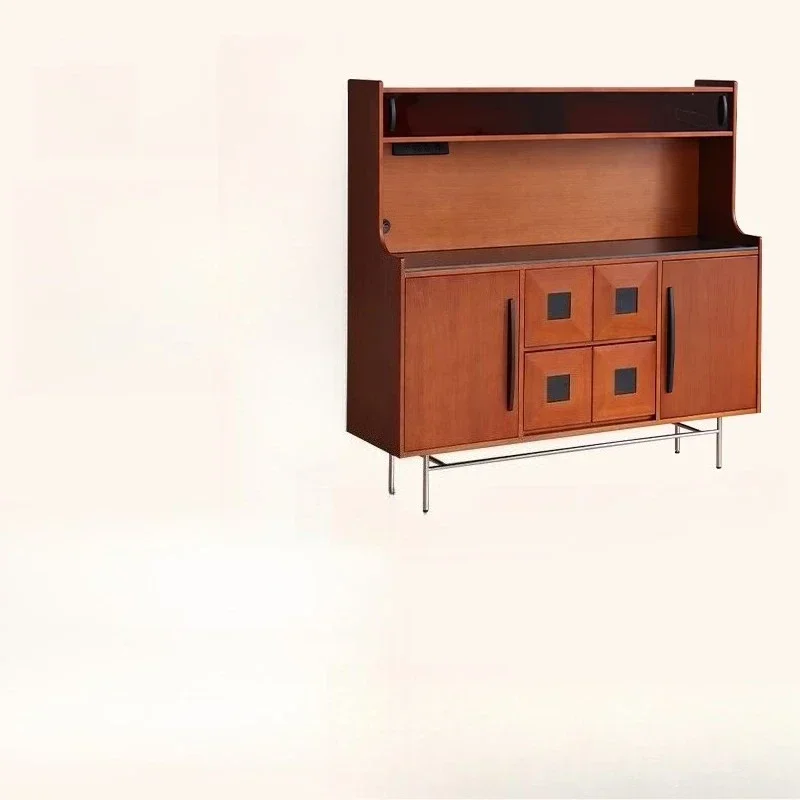 Retro solid wood dining side cabinet integrated locker against the wall living room medieval wine cabinet tea cabinet bar cabine