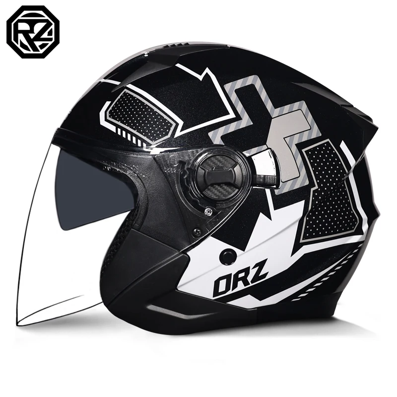 

2025 Latest High Quality Motorcycle Helmet Half Covering Dual Lens Cascos para Motos Male Female Couple Capacetes de Moto