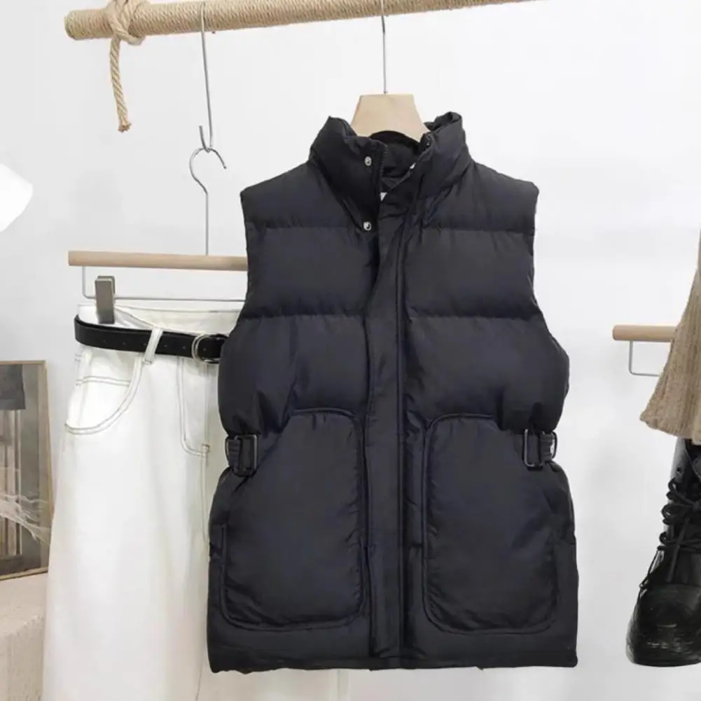 Breathable Puffer Vest Women's Quilted Puffer Vest with Hood Casual Sleeveless Zip-up Jacket Warm Stand Collar for Winter